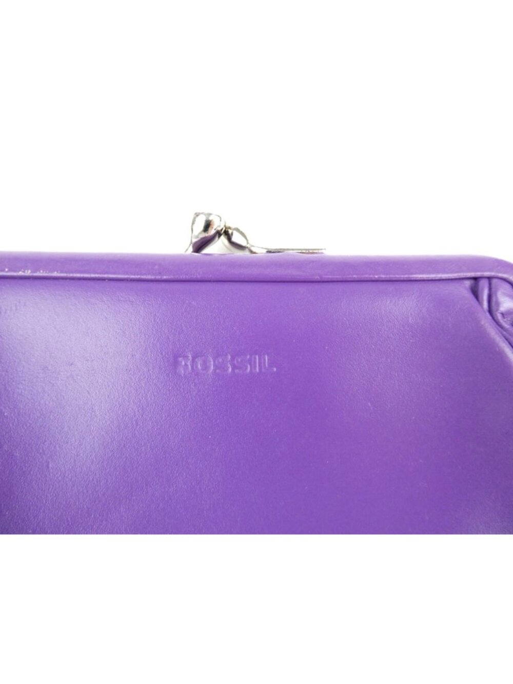 Fossil Purple Leather Kiss Lock Coin Purse - Picture 13 of 14